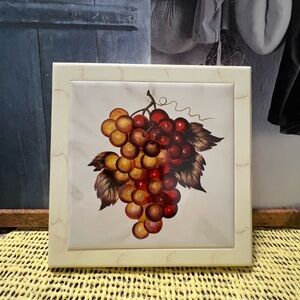 Decorative Tile with Grape Design